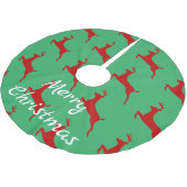 Leaping Red Deer Thunder_Cove Polyester Weihnachtsbaumdecke (Schrägansicht)
