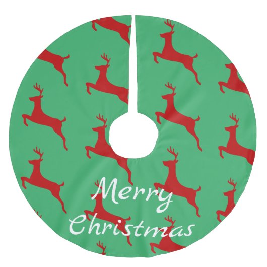 Leaping Red Deer Thunder_Cove Polyester Weihnachtsbaumdecke (Vorderseite)