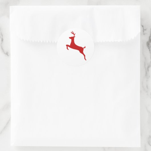 Leaping Rentier ChristmasClassic Round Sticker (Tasche)