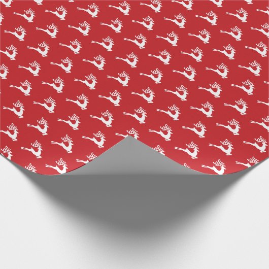 Leaping Rentier Muster Geschenkpapier (Ecke)