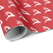 Leaping Rentier Muster Geschenkpapier (Rolleneckpunkt)