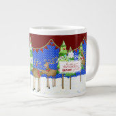 Leaping Rentier Weihnachtsbaum Pennant Tasse (Vorderseite Rechts)