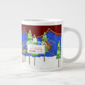 Leaping Rentier Weihnachtsbaum Pennant Tasse (Rechts)