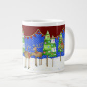 Leaping Rentier Weihnachtsbaum Pennant Tasse (Vorderseite Rechts)