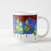 Leaping Rentier Weihnachtsbaum Pennant Tasse (Rechts)