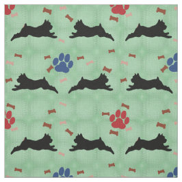 Leaping Schnauzer Stoff