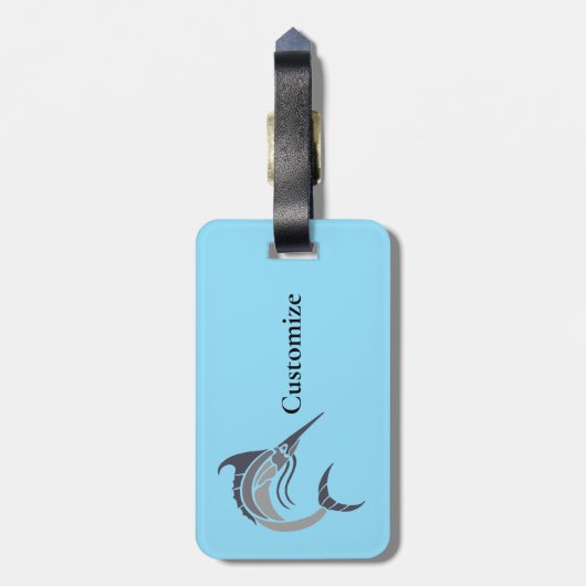 Leaping Schwertfisch Thunder_Cove Gepäckanhänger (Rückseite vertikal)