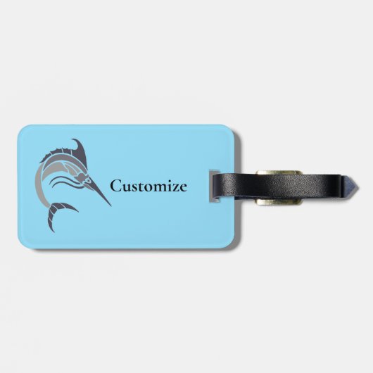 Leaping Schwertfisch Thunder_Cove Gepäckanhänger (Rückseite horizontal)