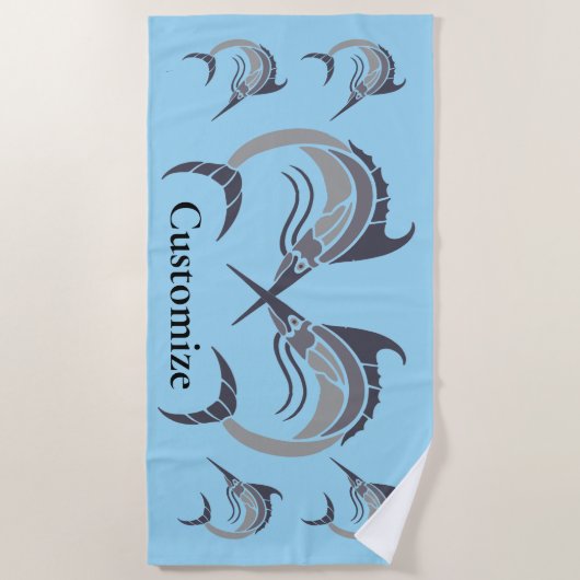 Leaping Schwertfisch Thunder_Cove Strandtuch (Vorderseite)