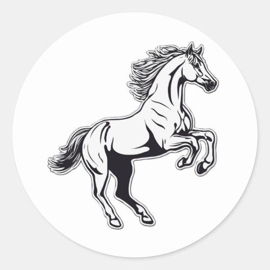 Leaping White Stallion Aufkleber - Entlüften Sie d (Vorderseite)