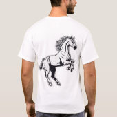 Leaping White Stallion Aufkleber - Entlüften Sie d T-Shirt (Rückseite)