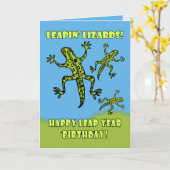 Leapin's Lizards! Startjahr Geburtstagskarte Karte (Gelbe Blume)