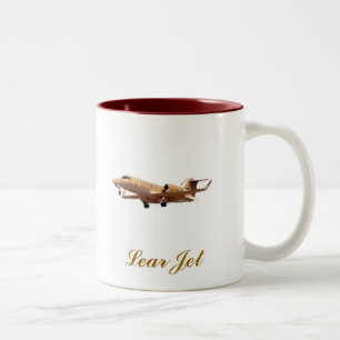 Lear Jet an LOCKEREM SÄUBERN, Lear Jet Zweifarbige Tasse