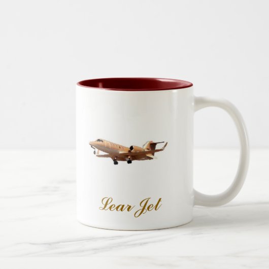 Lear Jet an LOCKEREM SÄUBERN, Lear Jet Zweifarbige Tasse (Rechts)