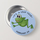 Lear Year Cartoon Frosch Button (Vorne & Hinten)
