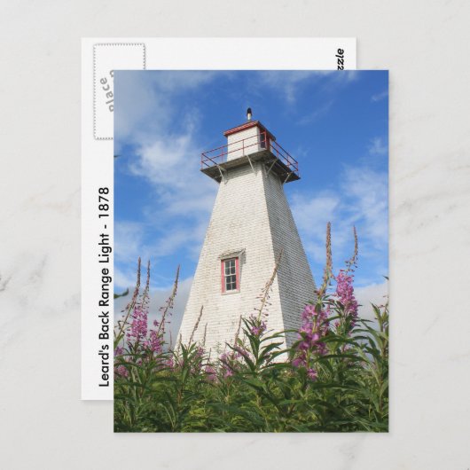 Leard's Back Range Light - Prince Edward Island Postkarte (Vorne/Hinten)