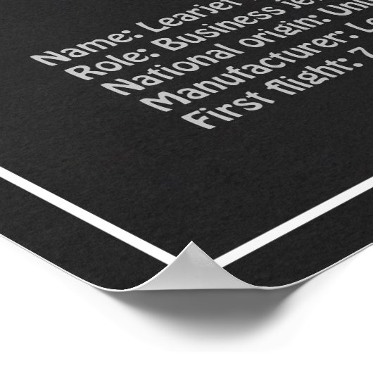 Learjet 23 - Flugzeugkonzept Zeichnend Pläne PD Poster (Ecke)