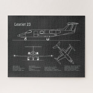 Learjet 23 - Flugzeugkonzept Zeichnend Pläne PD Puzzle