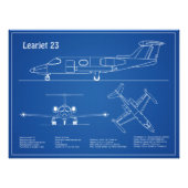 Learjet 23 - Flugzeugkonzeption Zeichnend Pläne AD Fotodruck (Vorne)