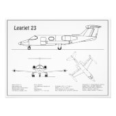 Learjet 23 - Flugzeugkonzeption Zeichnend Pläne BD Fotodruck (Vorne)