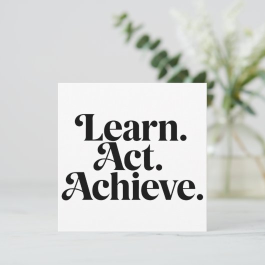 "Learn. Act. Achieve." Feiertagskarte (Stehend Vorderseite)