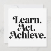 "Learn. Act. Achieve." Feiertagskarte (Vorderseite)