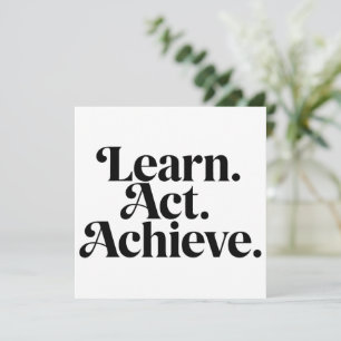 "Learn. Act. Achieve." Feiertagskarte