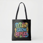Learn Grow Repeat Graffiti Back to School Design Tasche (Vorderseite)