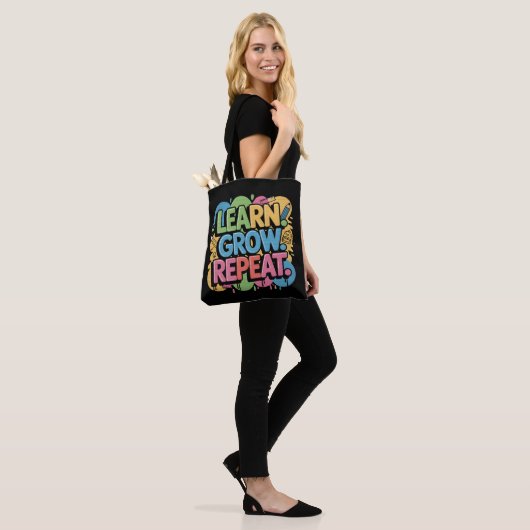 Learn Grow Repeat Graffiti Back to School Design Tasche (Am Model)