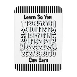 Learn So You Can Earn Numbers Refrigerator  Magnet