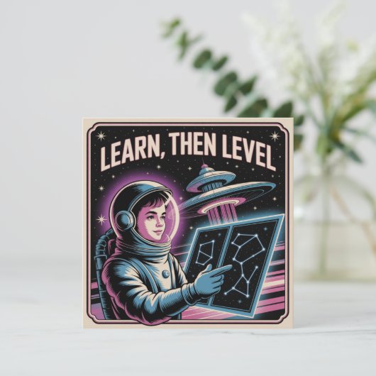 Learn, Then Level Einladung (Stehend Vorderseite)