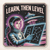 Learn, Then Level Rechteckiger Pappuntersetzer (Vorderseite)