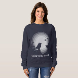Learn to Fight Alone – Lion Under Moonlight Sweatshirt
