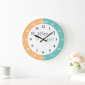 Learn To Tell The Time | Personalized | Name Large Große Wanduhr (Zuhause)