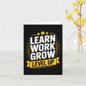 Learn Work Grow Level Up Motivational Growth Insra Karte (Gelbe Blume)