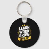 Learn Work Grow Level Up Motivational Growth Insra Schlüsselanhänger (Vorderseite)
