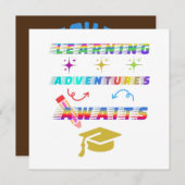 Learning Adventure Awaits, Erster Schultag Einladung (Vorne/Hinten)