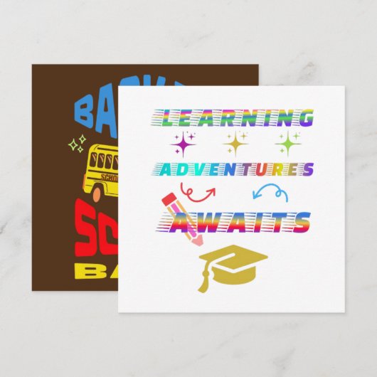 Learning Adventure Awaits, Erster Schultag Einladung (Vorne/Hinten)