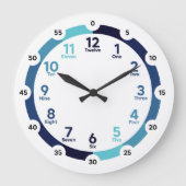 Learning Clock - Mitternacht Blau Große Wanduhr (Vorderseite)