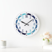 Learning Clock - Mitternacht Blau Große Wanduhr (Zuhause)