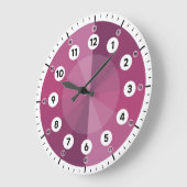 Learning Clock - Telling Time - Magenta Hues Große Wanduhr (Winkel)