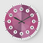 Learning Clock - Telling Time - Magenta Hues Große Wanduhr (Vorderseite)