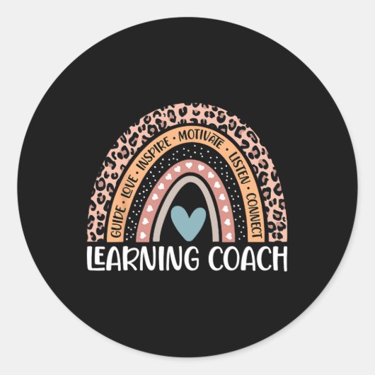 Learning Coach 100. Schultag Lehre Runder Aufkleber (Vorderseite)