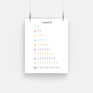 Learning Count to 10 mit Ballons Poster