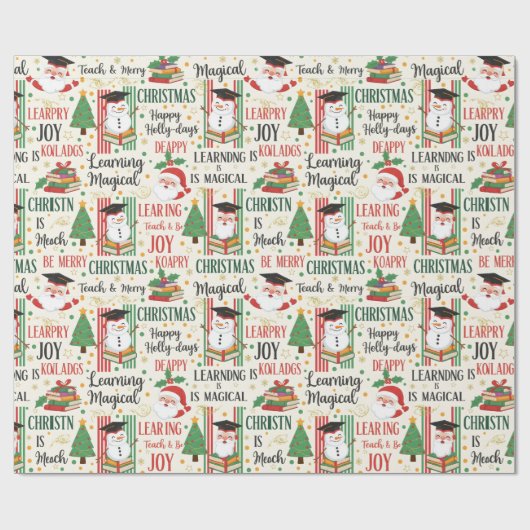 "Learning is Magical" Christmas Geschenkpapier (Flach)