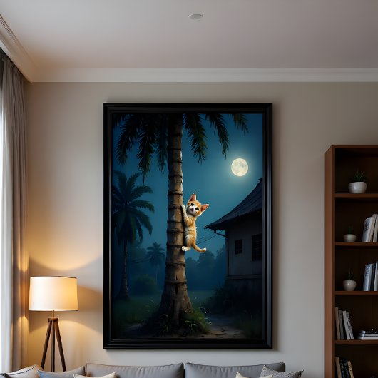 Learning to Climb – Cute Cat Moment Fotodruck