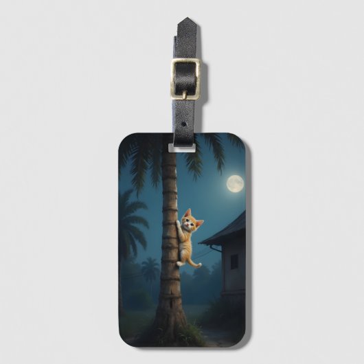 Learning to Climb – Cute Cat Moment Gepäckanhänger (Vorderseite Vertikal)