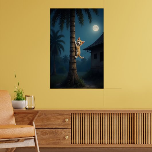 Learning to Climb – Cute Cat Moment Poster (Wohnzimmer 2)