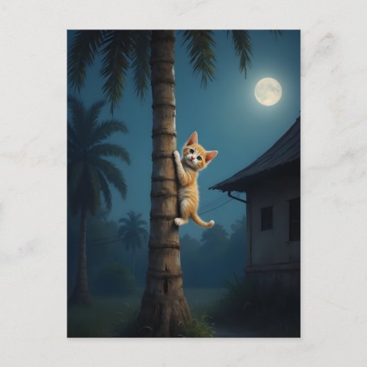Learning to Climb – Cute Cat Moment Postkarte (Vorderseite)