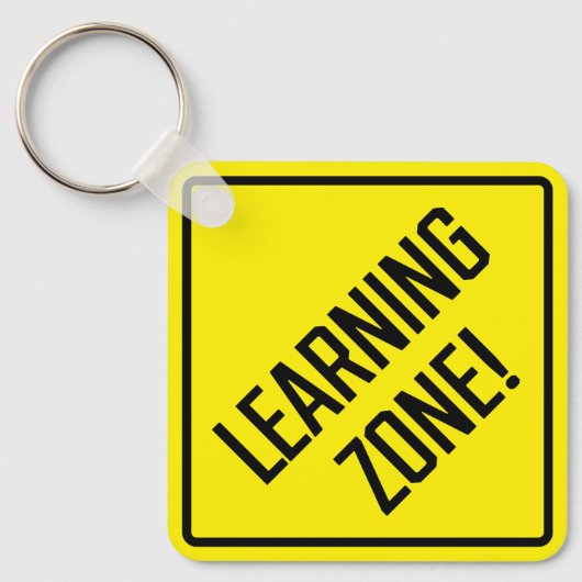 Learning Zone! Quadratischer Schlüsselanhänger aus (Vorderseite)